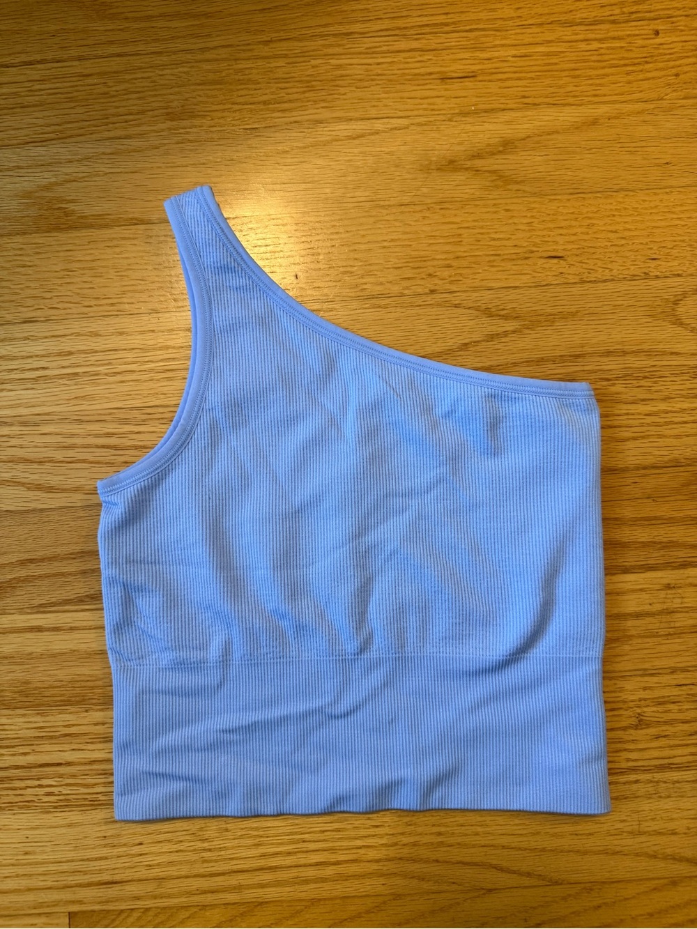 Athleta One-Shoulder Ribbed Tank Top - Sky Blue